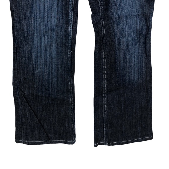 Mossimo Bootcut Darkwash Jeans SZ 12, Whiskering on Front, Embroidered Pockets - Picture 7 of 7